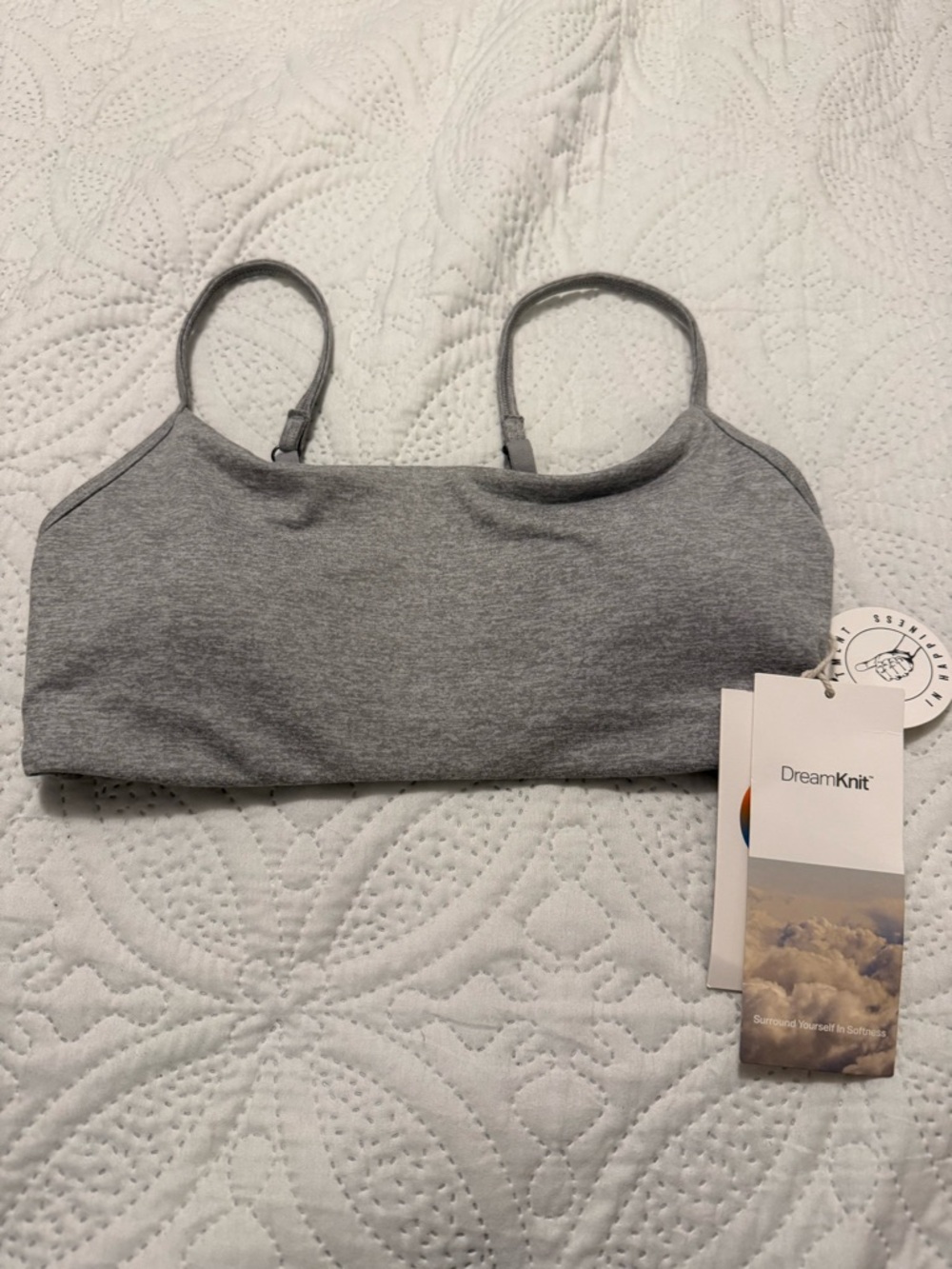 Vuori Light Gray DreamKnit Bralette